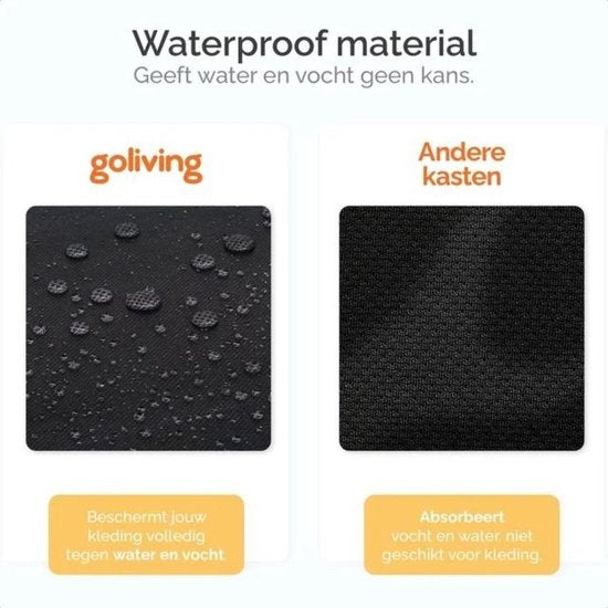 Goliving Penderie pliante - Penderie armoire - Penderie - Armoire pliante en tissu - Armoire de camping - 175x150x44 cm - Noir