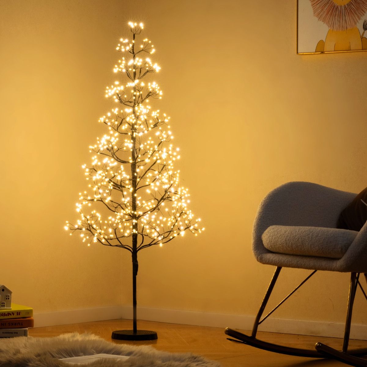Coast Light Tree Arbre artificiel avec lumières - 120 cm - 800 LED blanc chaud - Noir