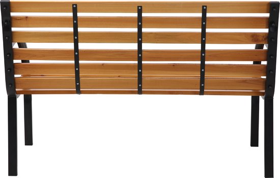 Banc de jardin AXI Otis en bois avec structure en acier noir mat – Bois de cèdre - 122 x 60 x 83 cm – Banc d'extérieur pour deux personnes