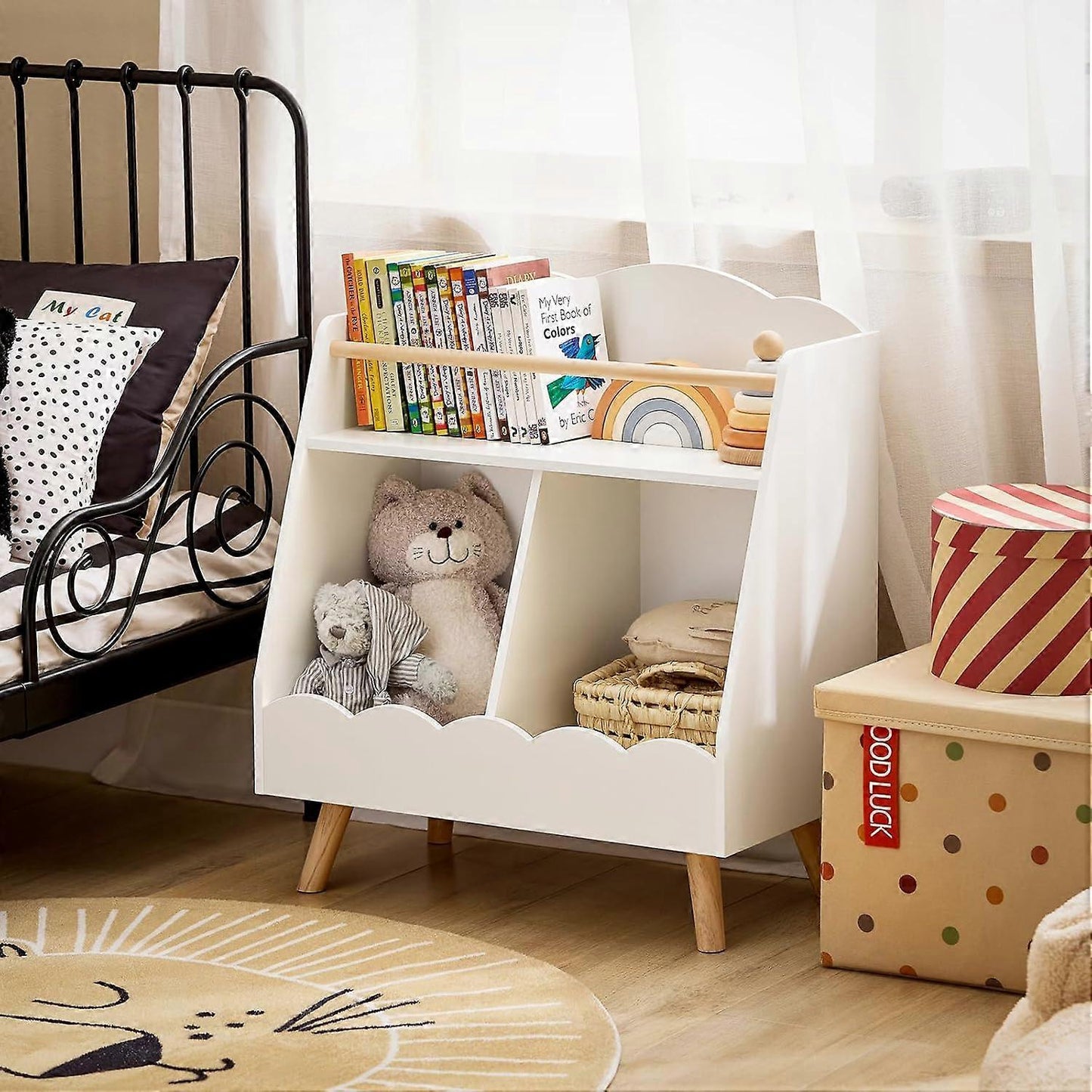 SoBuy Bibliothèque - KMB100-K-W - MDF & Bois - 61x35x71cm - Blanc