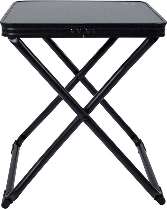 Bo-Camp - Tabouret + tablette - Pliable - Noir