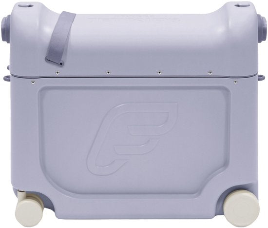 Stokke JetKids BedBox, Arctic Blue - Valise à roulettes pour enfants de 2 à 7 ans (jusqu'à 35 kg) - Peut se transformer en lit - Avec matelas, autocollants décoratifs et sangle de transport réglable
