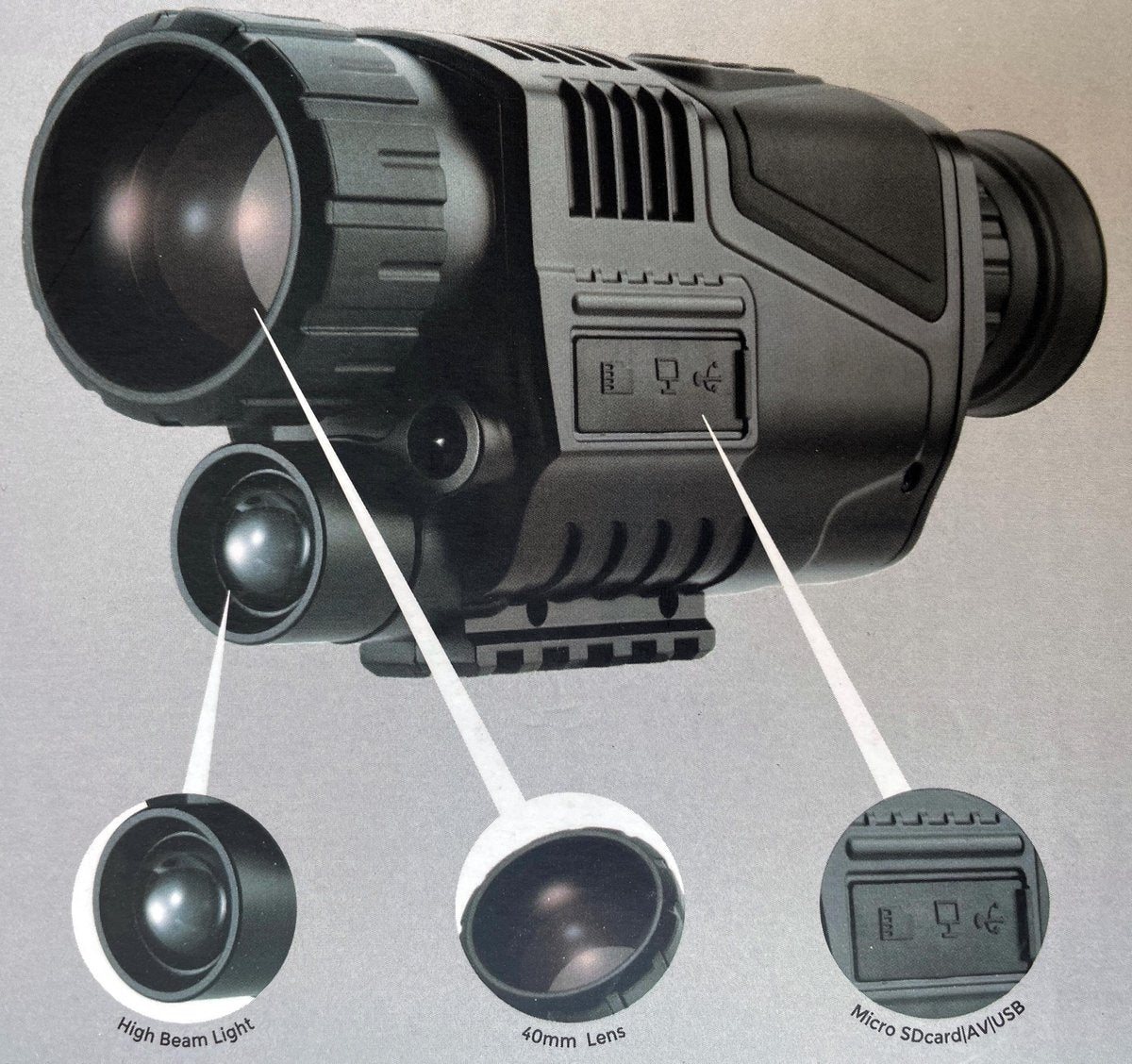 Denver NVI-450 - Lunettes de vision nocturne avec appareil photo numérique - enregistrement vidéo - fonction photo