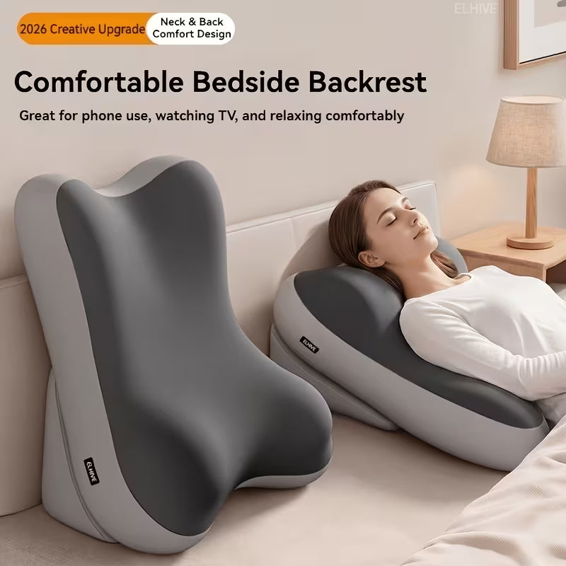 Coussin de soutien dorsal réglable Elhive - Mousse à mémoire de forme ergonomique - Coussin de lit avec repose-jambes