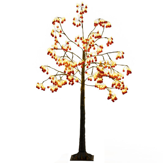 Coast 150 cm Arbre de Noël Artificiel Rouge/Noir - 480 Lumières LED Blanc Chaud - 384 Boules Rouges - Pour l'Intérieur et l'Extérieur