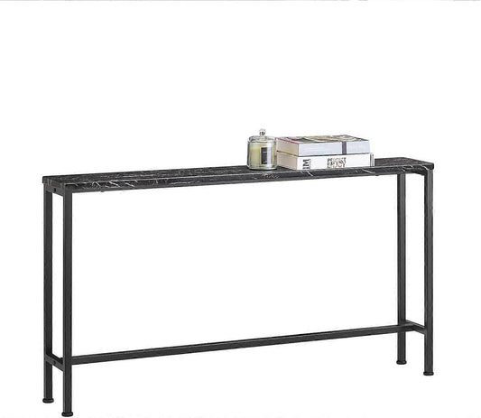 SoBuy - Table console et table d'appoint - Design industriel - Modèle étroit pour entrée ou salon - 120x65x20 cm - Bois noir et métal