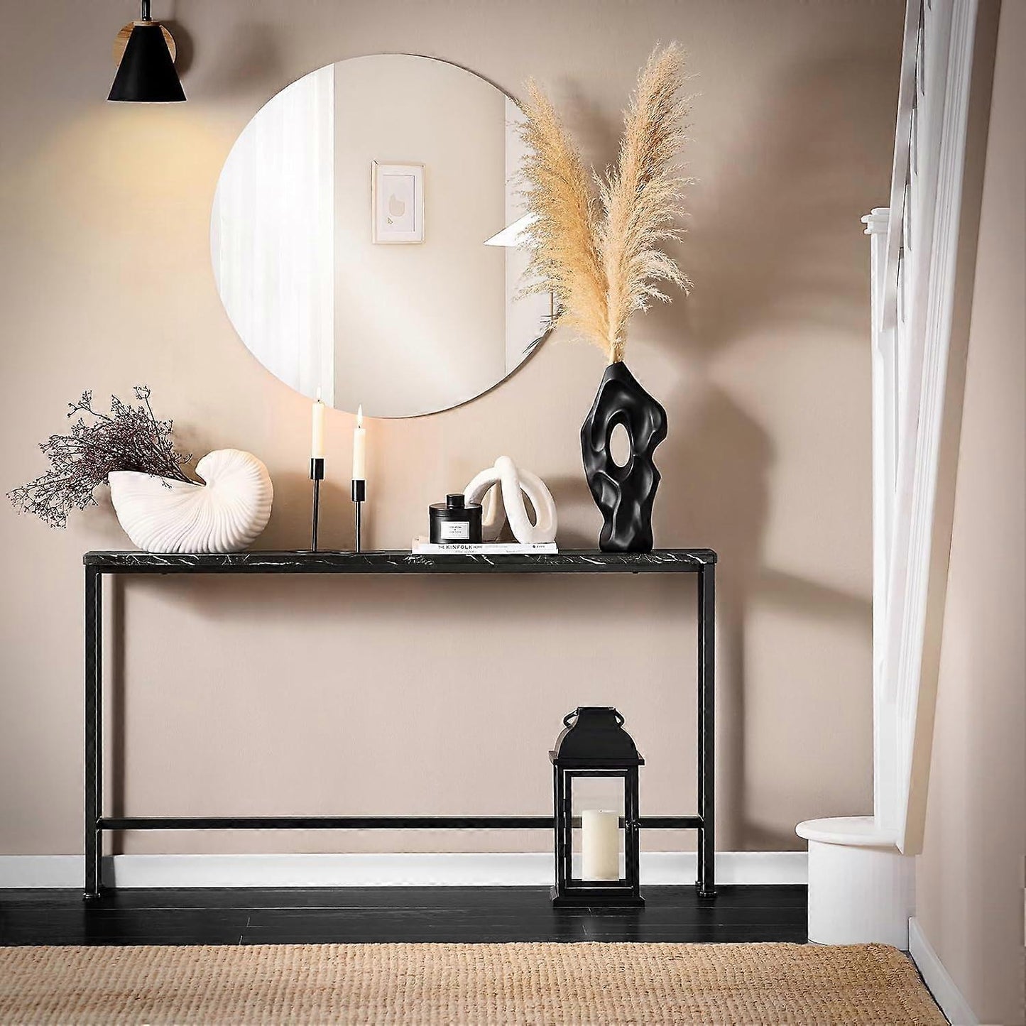 SoBuy Table d'appoint - FSB19-SCH - Réglable - MDF & Métal - Max. 50kg - 120x20x65cm - Gris