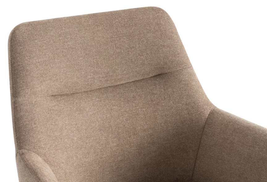 Criks Design Chaise de salle à manger Olivia Taupe - 53x66x87 cm - Fauteuil pivotant avec assise en tissu confortable