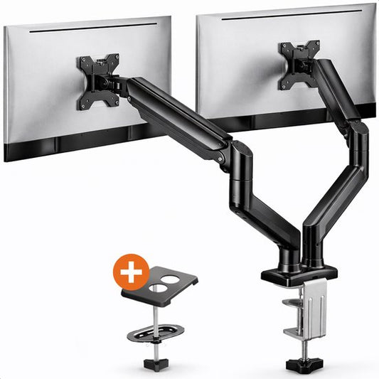 Skoov Bras pour moniteur avec vérin à gaz - Pour 13-32 pouces - 2 écrans - Support - Moniteur - Support - Support - Extra stable - Noir