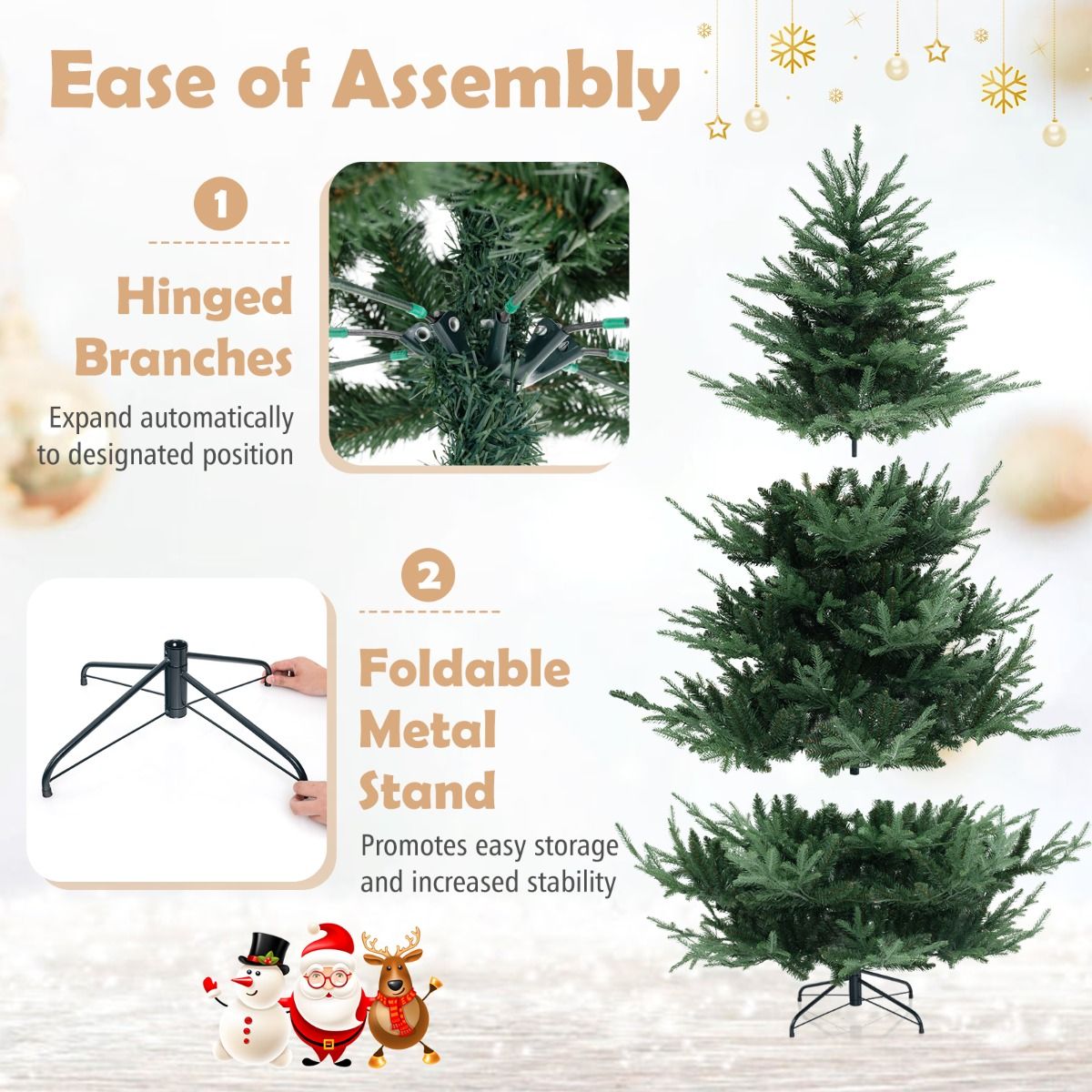 Coast Artificial Christmas Tree 210 cm - Pre-light with Warm White LEDs - Hinged - Green - Ø124 cm