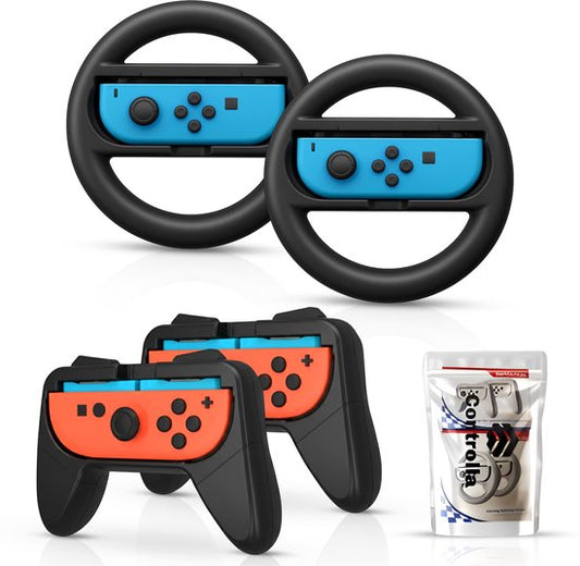 Controlla - Accessoires adaptés à la Nintendo Switch 2 - Jeu de poignées Joy Con pour Nintendo Switch 2 - Manette et volant