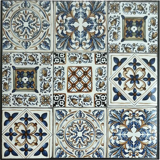 Table de bistrot AXI Camilla - Bleu clair – Table de jardin en métal – Carrée – 60 x 60 x 75 cm - Effet mosaïque – Incrustée de carreaux en céramique – Pour le jardin, la terrasse et le balcon