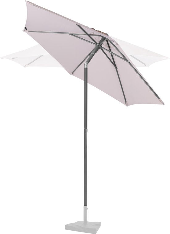 VONROC Premium Parasol manche Torbole Ø200cm - Housse de protection incluse - Parasol rond - Toile résistante aux UV - Beige