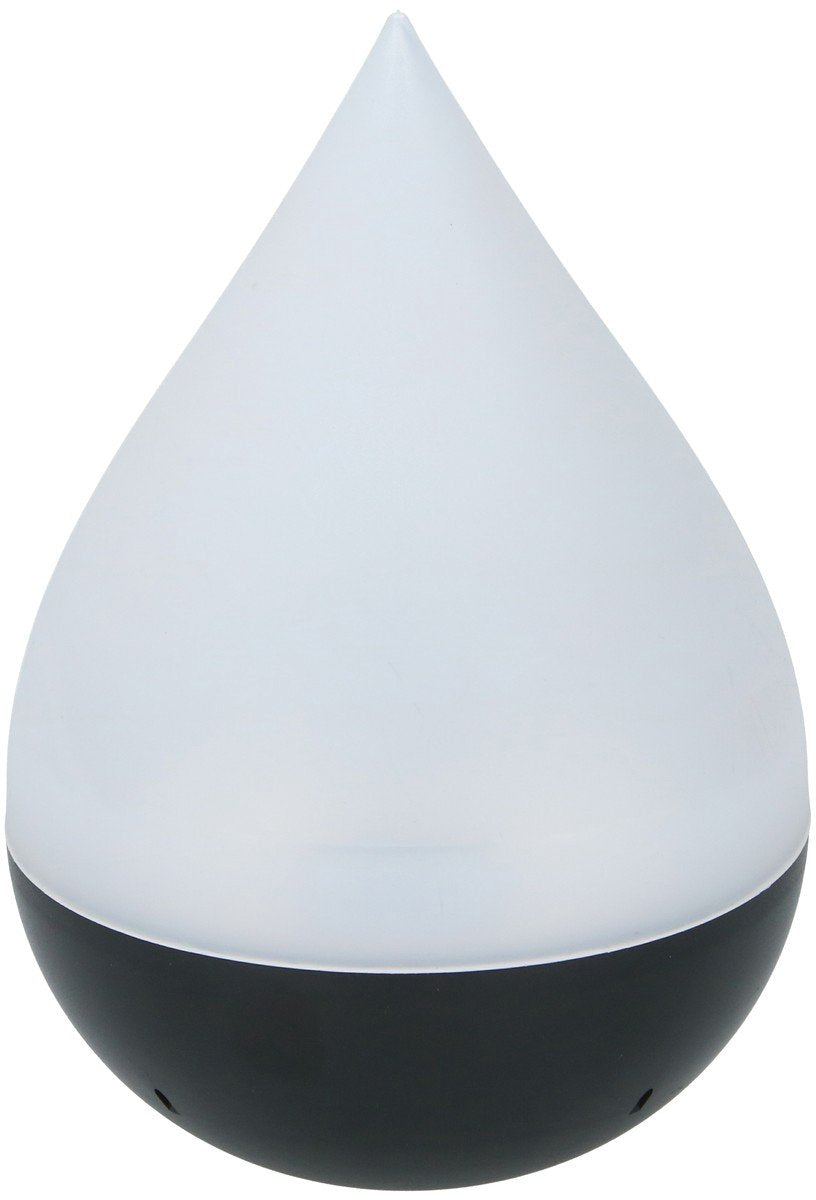 Lampe de table solaire Grundig en forme de goutte - Blanc/Noir - 15 x 15 x 20 cm - Éclairage de jardin à énergie solaire