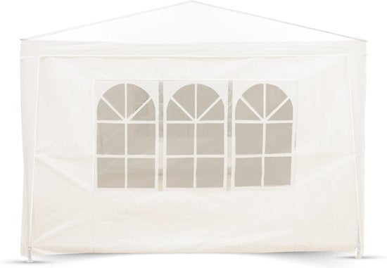Lifetime Tente de jardin - 6 parois latérales - avec fenêtres - 3 x 6 m - blanc