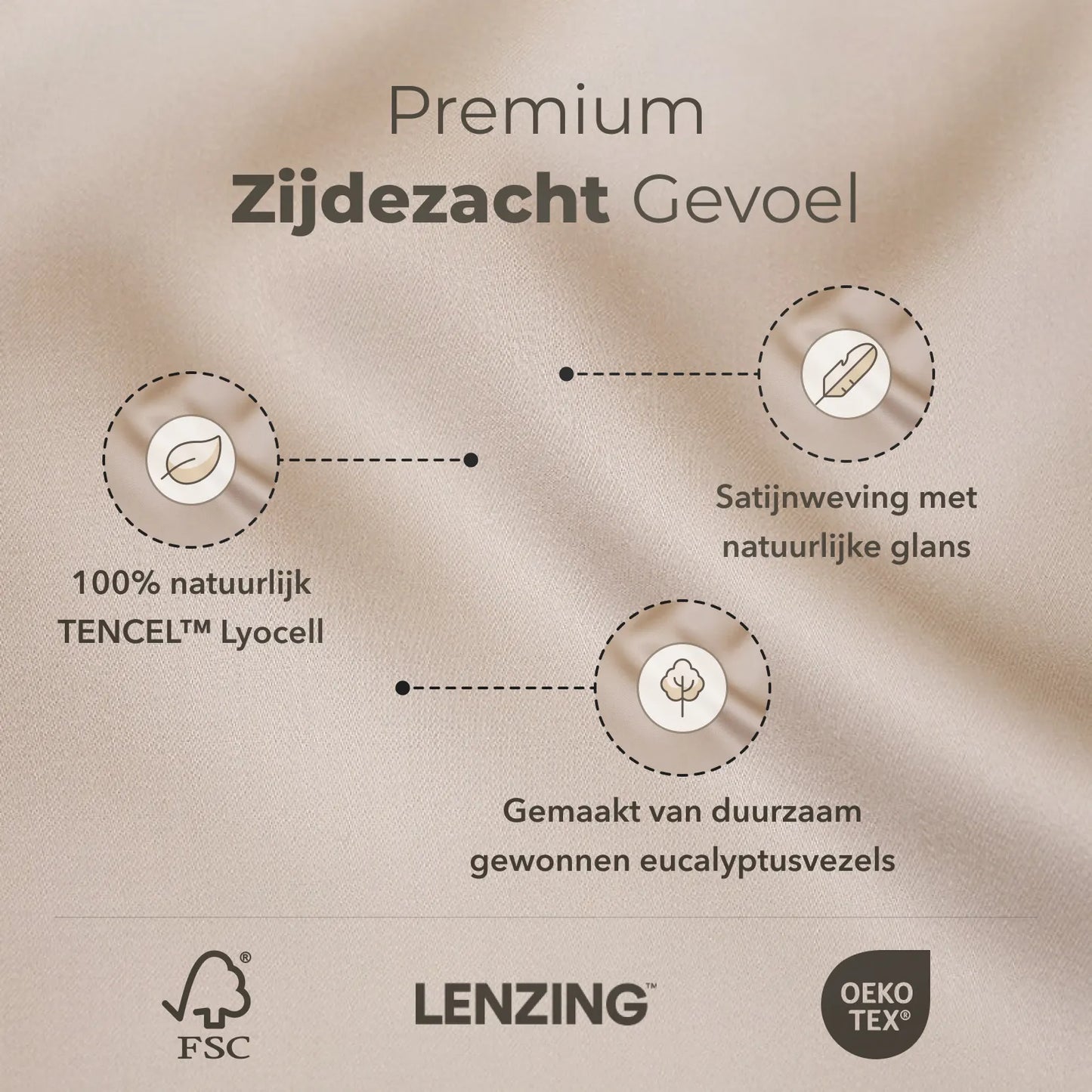Sjumo - Drap-housse en satin de Tencel - 180x200 cm - Satin de coton et Tencel Honey Glow - Brillant et doux comme de la soie - Antiallergique et respirant - Confort de qualité hôtelière de luxe