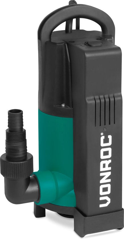 Pompe submersible à eau - VONROC - 750 - 14000 l/h - Pour eau sale et propre - Avec flotteur intégré - noir/vert