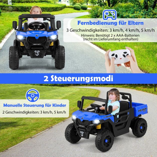Coast Electric Child Car 12V - Voiture à bascule avec télécommande 106 x 60 x 59 cm - Bleu foncé