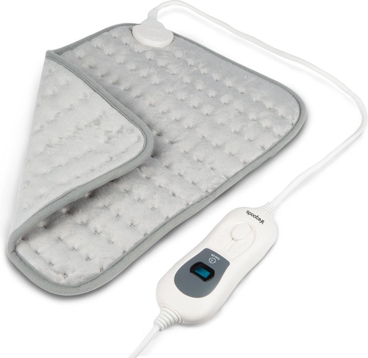 Oreiller chauffant - LifeGoods - électrique - 40x30cm - cou et épaules - gris
