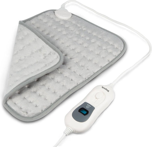 Oreiller chauffant - LifeGoods - électrique - 40x30cm - cou et épaules - gris