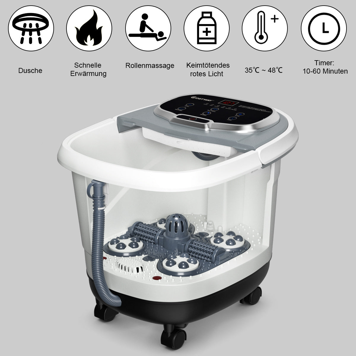 Coast appareil de massage des pieds bain de pieds appareil de massage spa bain de pieds shiatsu massage des pieds gris