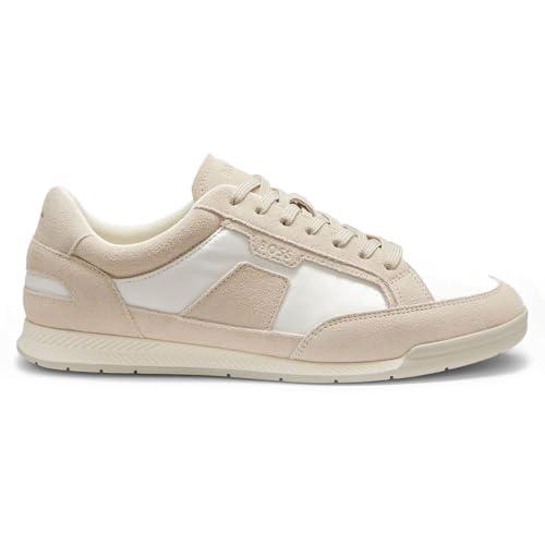 Baskets BOSS Nitan, taille 6 - Homme - Cuir/Tissu - Beige clair
