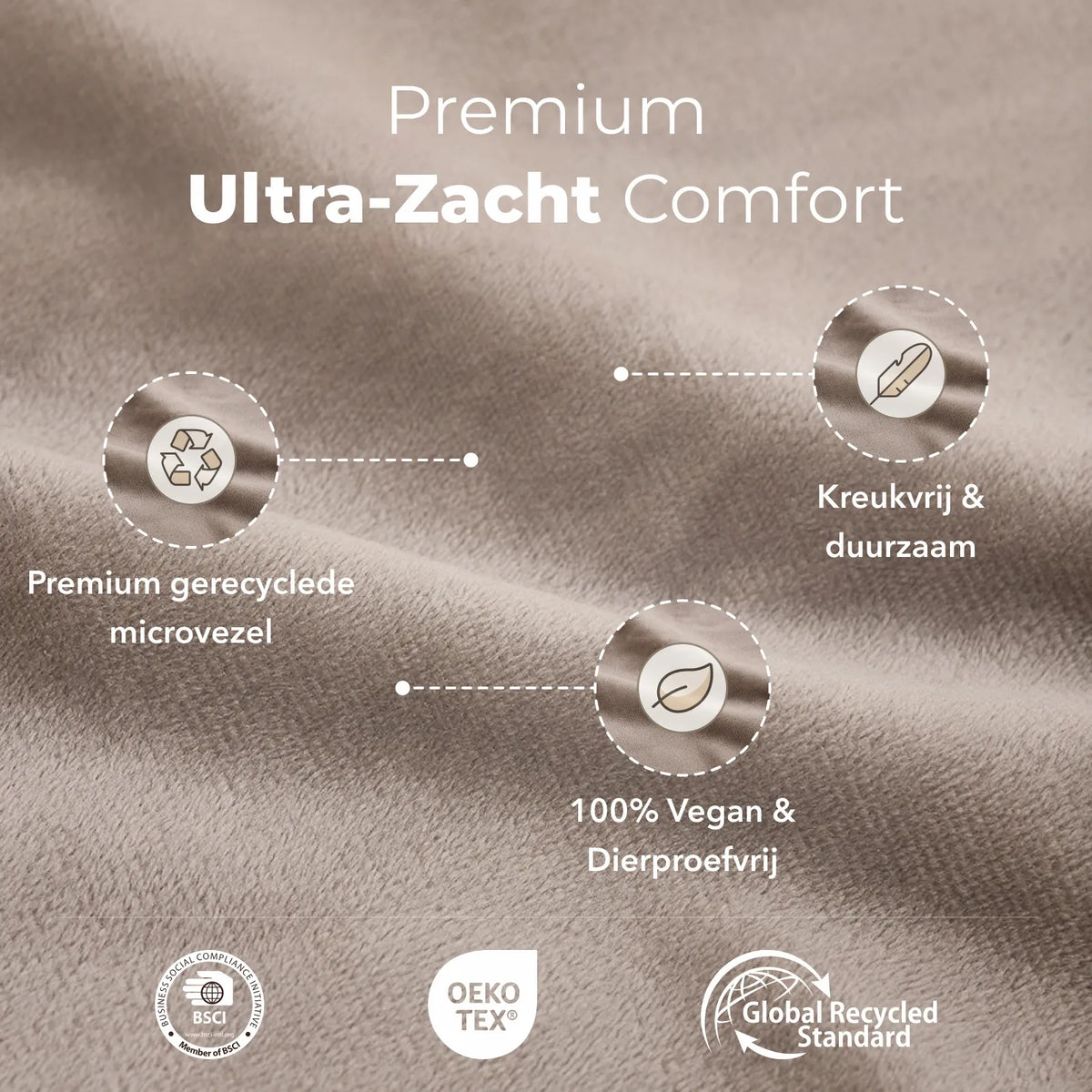 Sjumo - Drap-housse Silky Smooth - 200x210/220 cm - Satin de coton gris chaud - Brillant de haute qualité et doux comme de la soie - Anti-allergique et respirant - Confort de qualité hôtelière de luxe