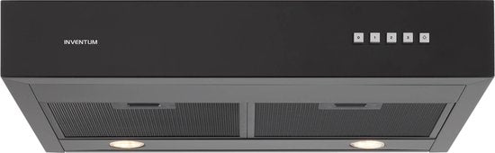 Hotte encastrable Inventum AKO6015ZWA 60 cm - Débit d'aspiration 350 m³/h - Convient aux grandes cuisines - 3 vitesses - Spots LED - Évacuation vers l'extérieur et recirculation - Noir
