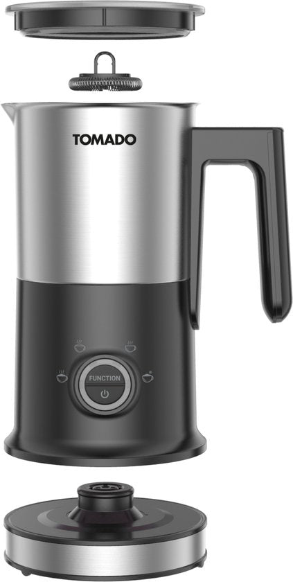 Tomado TMF2401S - Mousseur à lait électrique - Moussage à chaud et à froid - Chauffage - Cappuccino - Sans PFAS - Acier inoxydable