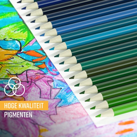 NAPI 72 Crayons de couleur avec cours vidéo - Set professionnel - Crayons à base d'huile - Set de dessin pour adultes et enfants
