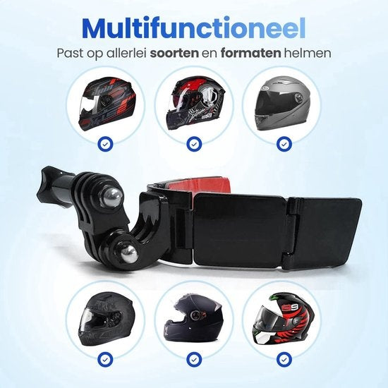Garpex® Universal Helmet Mount - Support de casque adapté à diverses caméras d'action - Motocyclisme - Universel - Casque de moto
