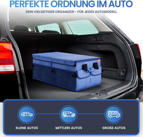 HELDENWERK Organisateur de bottes premium avec couvercle, robuste et antidérapant - Sac à bottes pliable, grand avec double fond - Boîte de coffre, boîte d'organisation de bottes
