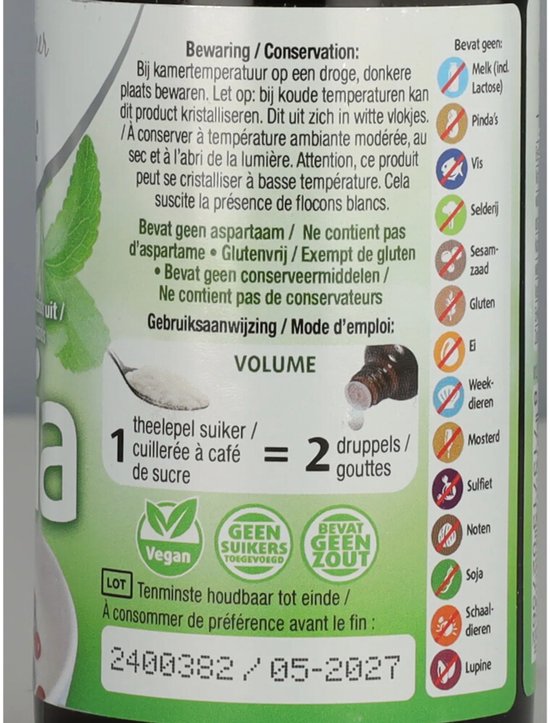 Lucovitaal Stevia liquide - 100 ml - Compléments alimentaires