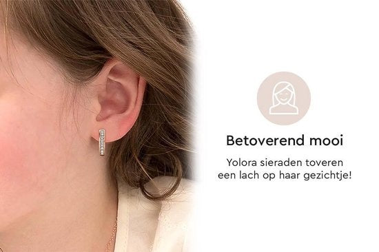 Yolora Boucles d'oreilles enfants avec cristaux Kalpa Camaka - couleur Ros� - plaqué or 18K Ros�