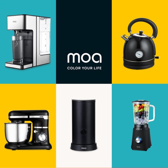 MOA Distributeur d'eau chaude 2.7L avec contrôle de la température - 45-100°C - Robinet d'eau chaude - Fonction lait - Chauffe-eau instantané - Sans BPA - acier inoxydable - Silver