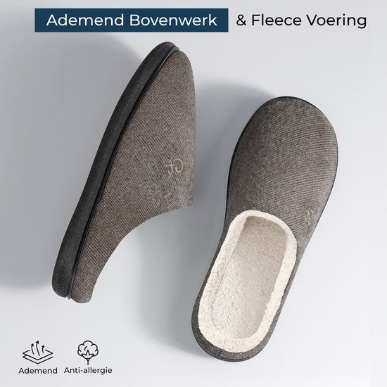 Chaussons Hommes - Chaussons - Taille 40/41 - Gris - Antidérapant - Comfeet