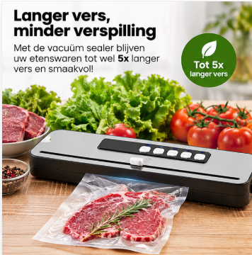 Machine sous vide Woox Compact – Mise sous vide d'aliments secs et humides – 38,5 x 11 x 5,5 cm – Noir