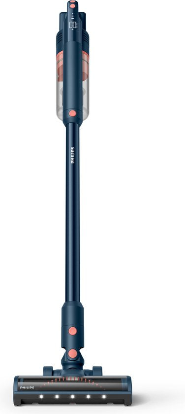 Philips Aspirateur-balai avec fonction serpillière XC5141/01 Aqua - Sans fil et sans sac - Suceur avec éclairage LED - Dépoussiéreur - Autonomie de la batterie jusqu'à 60 min - Léger - Bleu