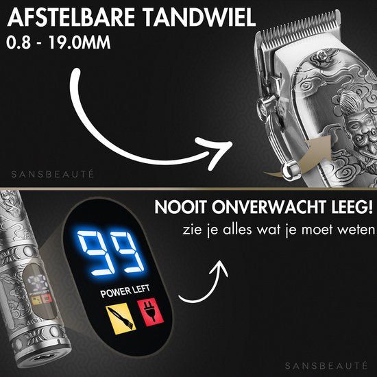 Tondeuse à cheveux professionnelle sans fil 4 en 1 - Tondeuse à cheveux pour hommes - Cheveux - Tondeuse à cheveux - Machine à cheveux pour coiffeurs - Tondeuse à cheveux - Tondeuse à barbe - Barber Hair Clipper - Hairdresser Buddha Trimmer - Barber Set