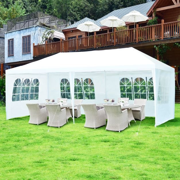 Tente de réception pour pavillon de jardin COAST - 2,5 m - 6 x 3 x 2,5 m - acier/PE - Blanc
