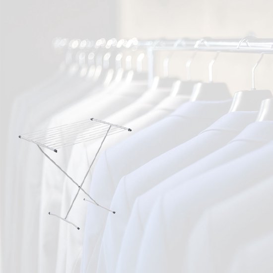 BRASQ Séchoir vertical blanc - 8 mètres - Sèche-linge - Étagère à linge pliable - Étagère à linge verticale - Étagères de séchage - 90x53x83 cm