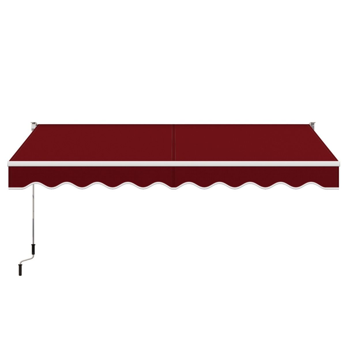Coast Parasol manuel extensible 295x250 cm - Rouge - Structure en aluminium - Angle réglable 40°-100° - Sans perçage