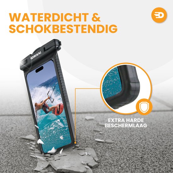Drivv. Étui étanche pour téléphone – Coque rigide – Résistant aux chutes et aux chocs – Double fermeture à clip – Jusqu'à 6,7 pouces – Étui sous-marin pour téléphone