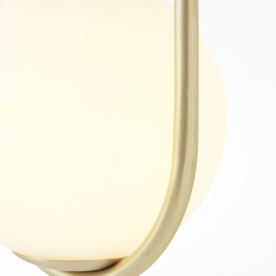 Lampe suspendue Brilliant Glint 4 flammes bois/verre de laiton/métal 4x D45, E14, 40 W, Convient pour une lampe suspendue (non incluse)