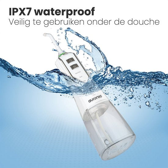 Auronic Water Flosser 300 ml - 4 Attaches - Blanc