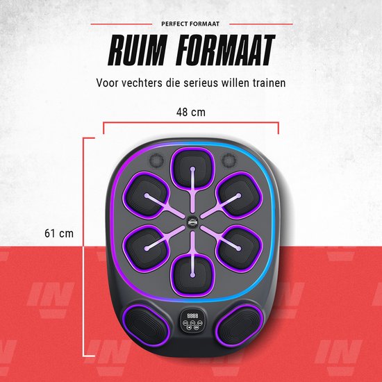 Inventus Boxing Machine PRO - Gants de boxe inclus - Installation de la machine de boxe sans perçage - Reflex Music Boxing - Smart Bluetooth Boxing Machine - Sports Boxing Training - Sac de boxe / Ballon de boxe - Rechargeable par USB - Pour adultes