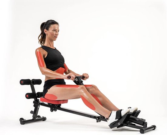 Kendox RowShaper - Rameur d'intérieur - Appareil de fitness pour l'entraînement cardio et de musculation - Rameur de fitness avec écran LCD pour l'entraînement à domicile - Capacité de charge maximale de 120 kg - Édition vente par correspondance