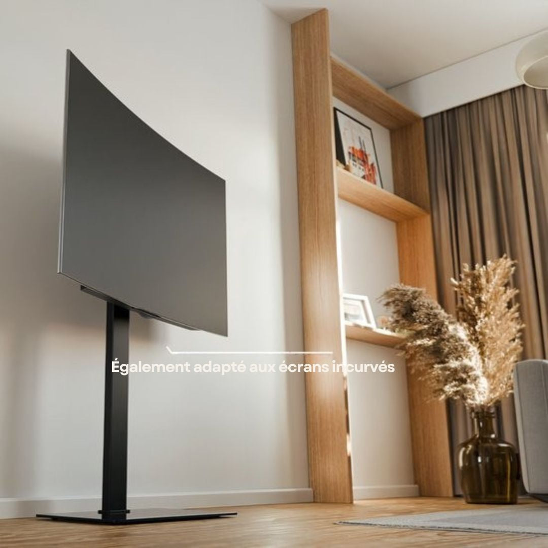 Meuble TV Auronic- hauteur réglable - Pivotant - Inclinable - 32 à 70 pouces - Noir
