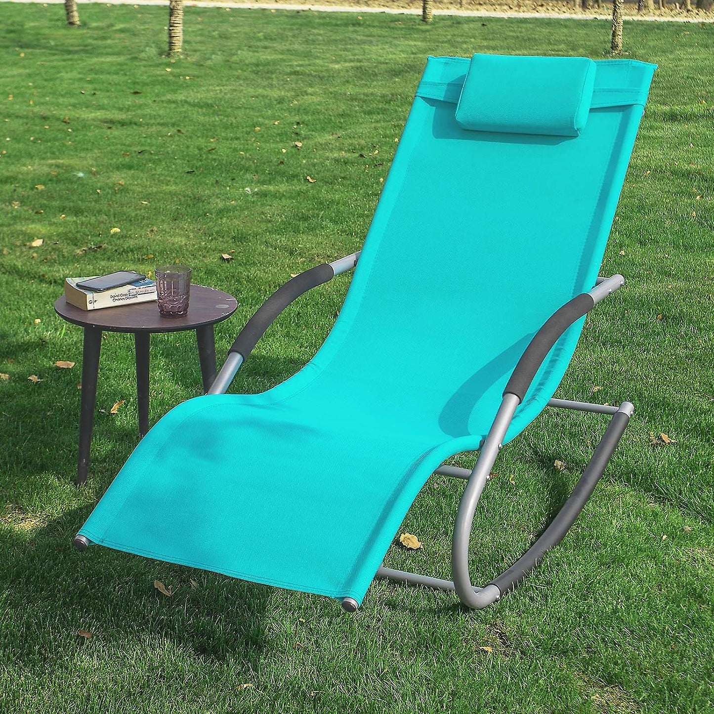 SoBuy - 2 Chaises de jardin - bleu - 141x62x86 cm