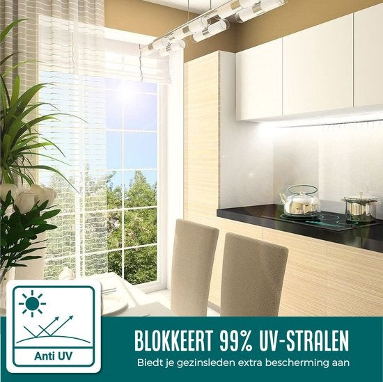 Homewell Film pour fenêtre HR++ 120x300cm - 99% de protection UV - Autocollant statique - Isolant - Transparent